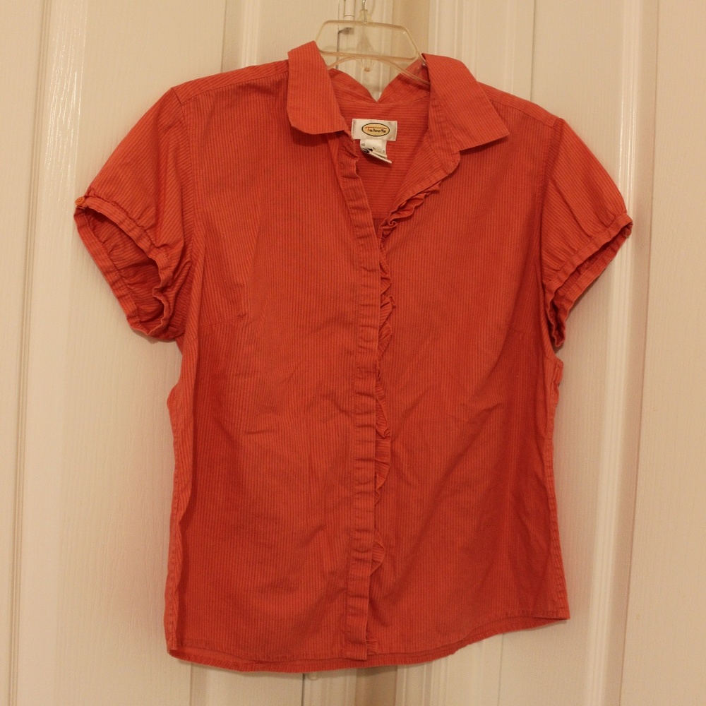 Talbots Large Button Down Blouse Ruffle Shirt - Picture 4 of 7